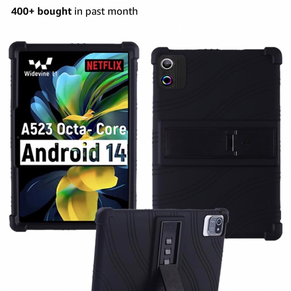 Black Shockproof Tablet Case with Honeycomb Grip